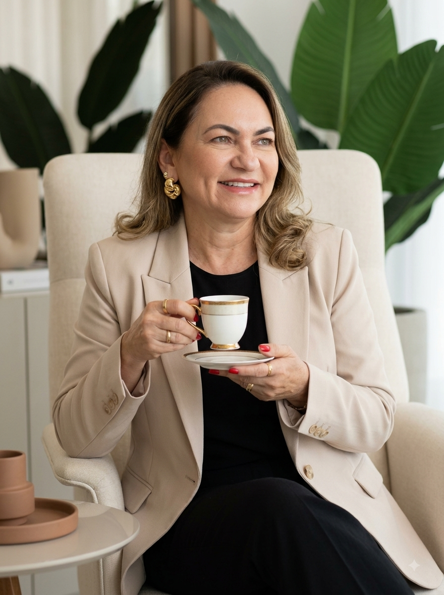 Rafaella Matos, psicóloga clínica com atendimento online, em ambiente acolhedor